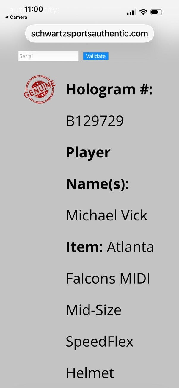 Michael Vick Signed Falcons Riddell MIDI SpeedFlex Helmet – Schwartz COA