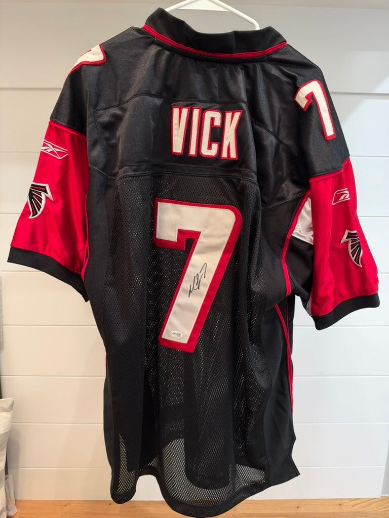Michael Vick Signed Atlanta Falcons Reebok Jersey Black Size 50 JSA COA