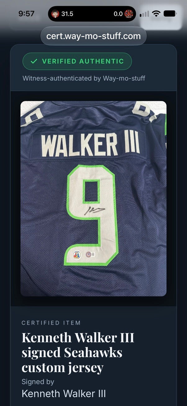Kenneth Walker III Signed Seattle Seahawks #9 Custom Navy Jersey Beckett