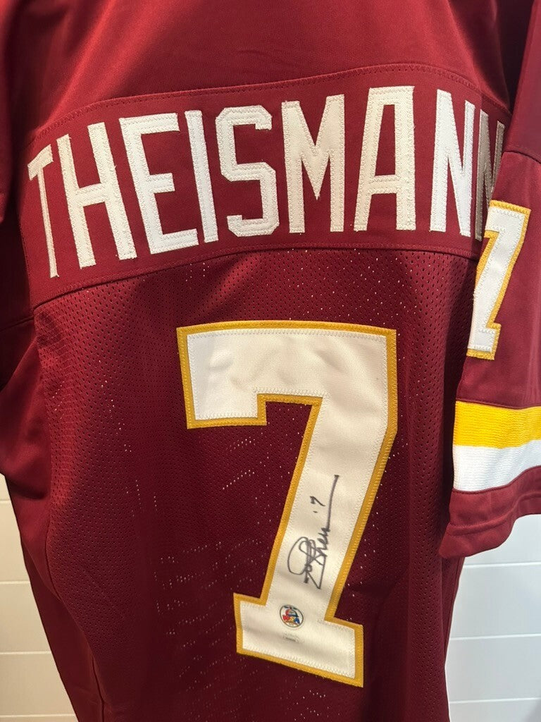 Joe Theismann Signed Washington #7 Burgundy Custom Jersey JSA Authenticated