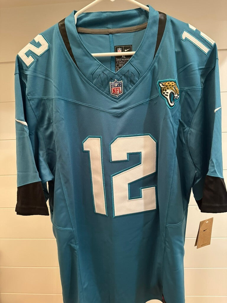 Travis Hunter #12 Jacksonville Jaguars Nike Dri-FIT Jersey Teal XL – New