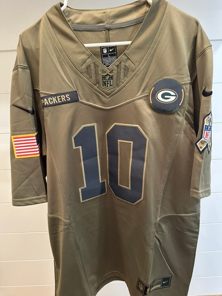 STS NFL Green Bay Packers #10 Love Olive Green Football Jersey