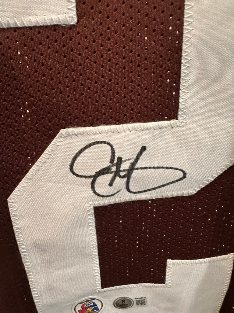 Eric Metcalf Signed Cleveland Browns #21 Brown Custom Jersey Beckett BAS
