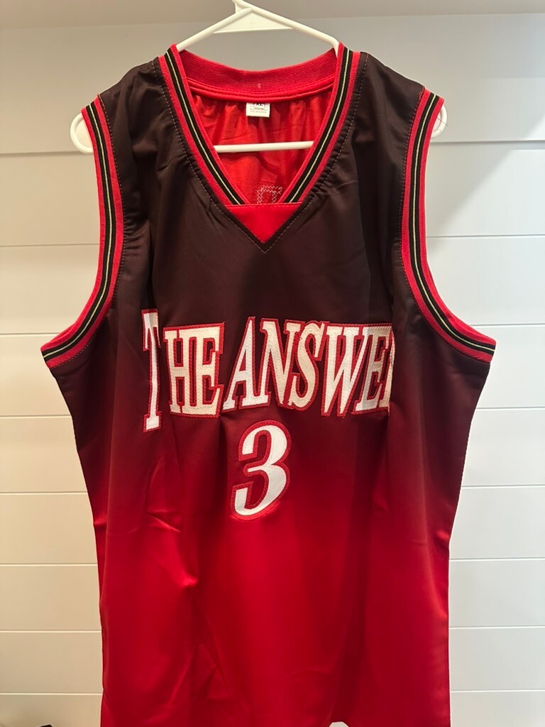 Allen Iverson Signed The Answer Custom Jersey XL #3 Black Red JSA COA