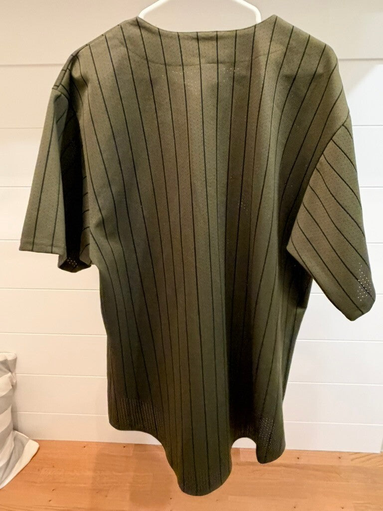 Chicago White Sox Majestic Olive Green Pinstripe Jersey Large USA Made NWOT