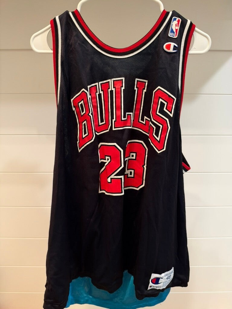 Michael Jordan Grant Hill Reversible Champion Jersey Bulls Pistons Size 48
