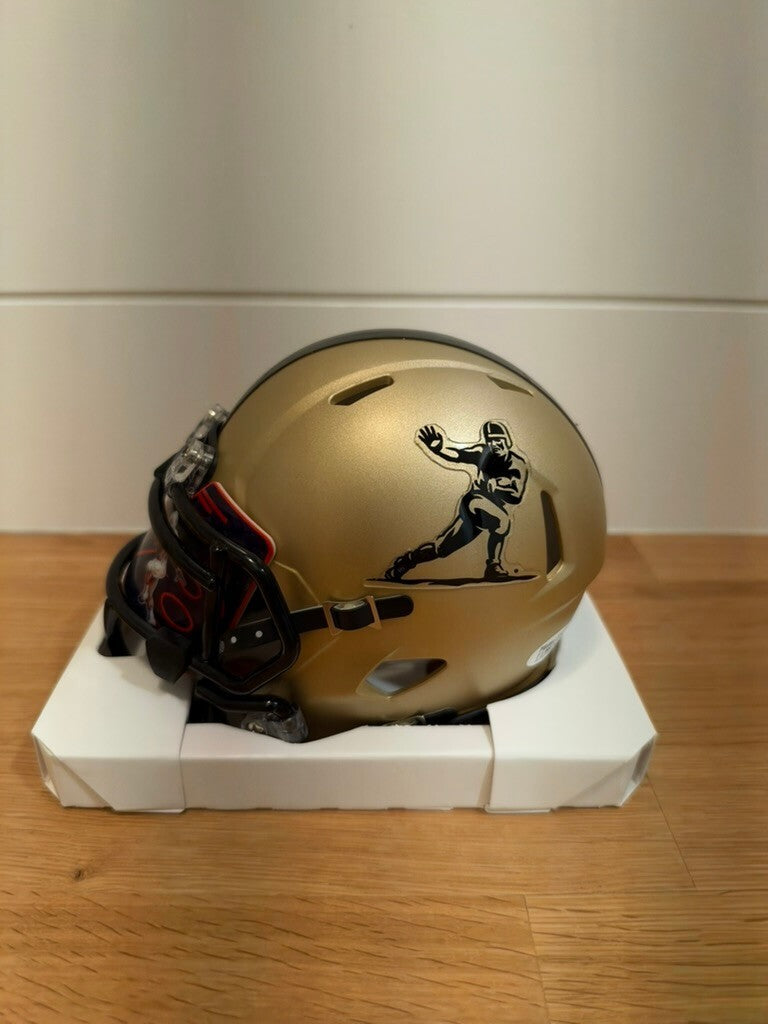 Ricky Williams Signed Gold Heisman Mini Helmet Custom Texas Visor Prime Time