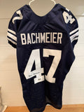 Bear Bachmeier Signed BYU Cougars Navy #47 Custom Football Jersey Beckett BAS