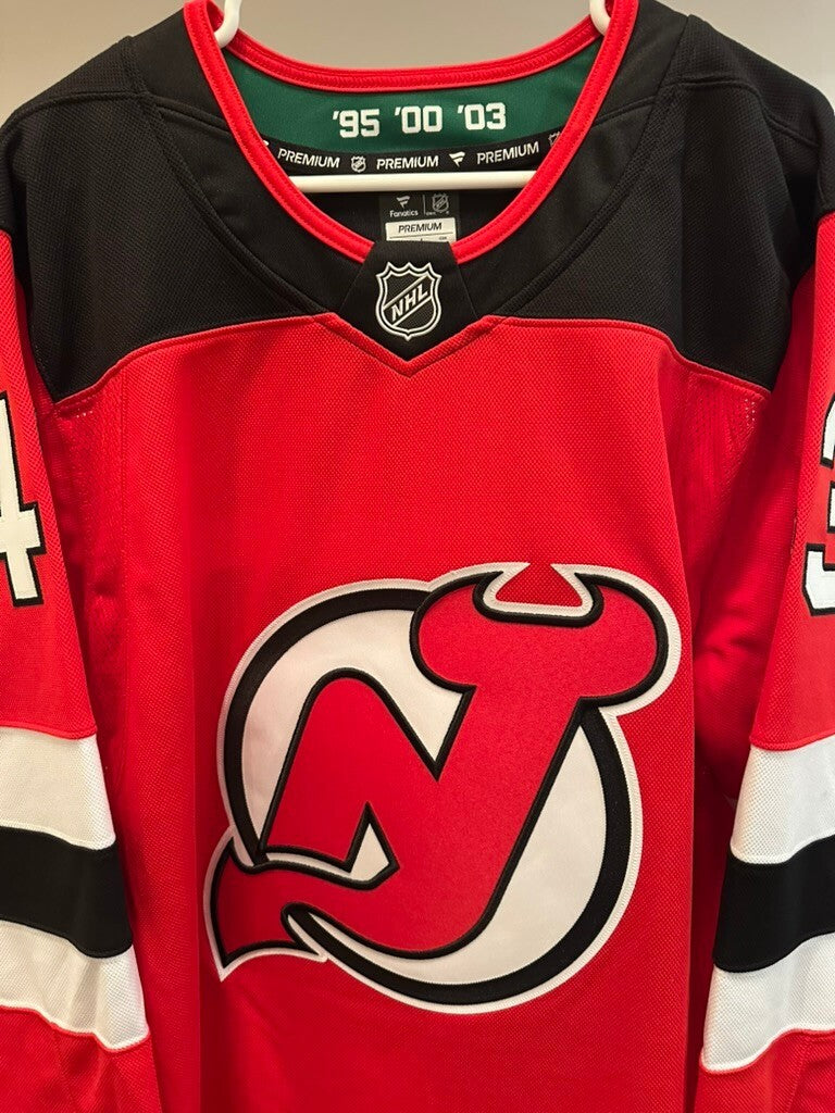 Luke Hughes Signed New Jersey Devils Fanatics Premium Jersey Fanatics Authentic