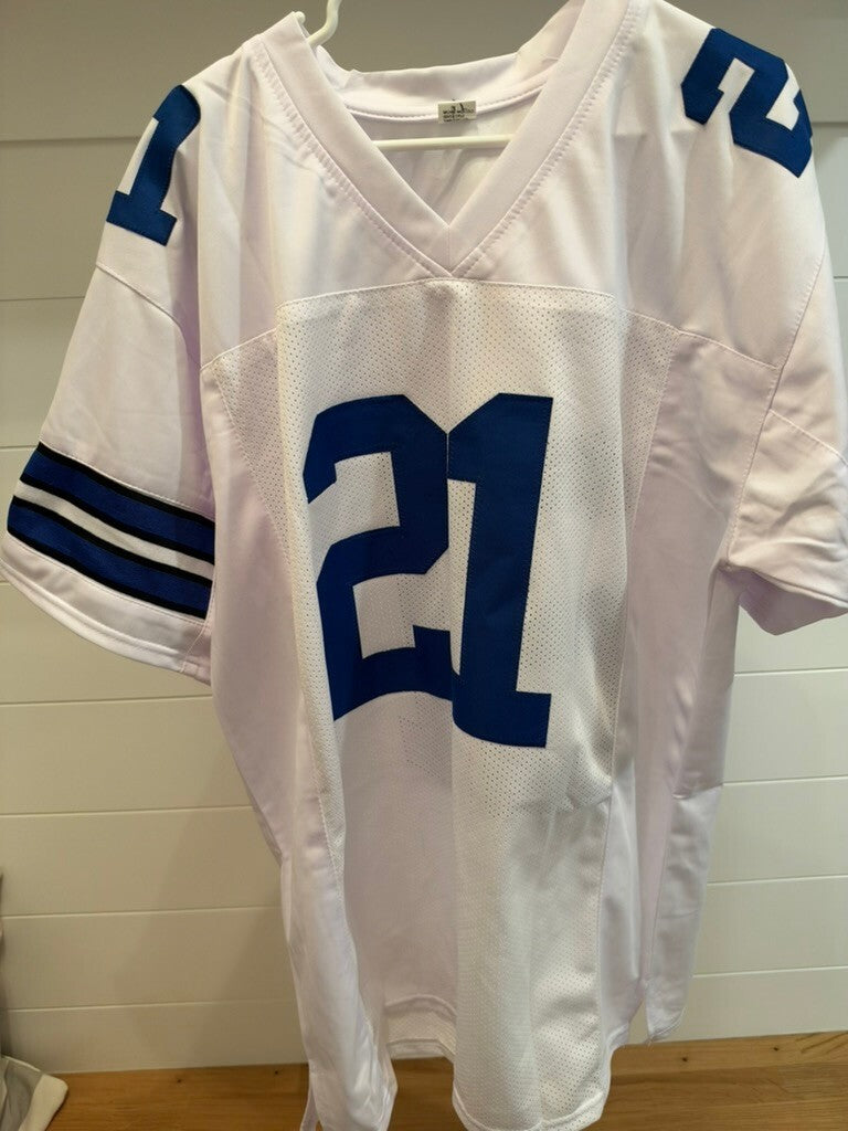 Ezekiel Elliott Signed Dallas Cowboys #21 White Custom Jersey Beckett Witness
