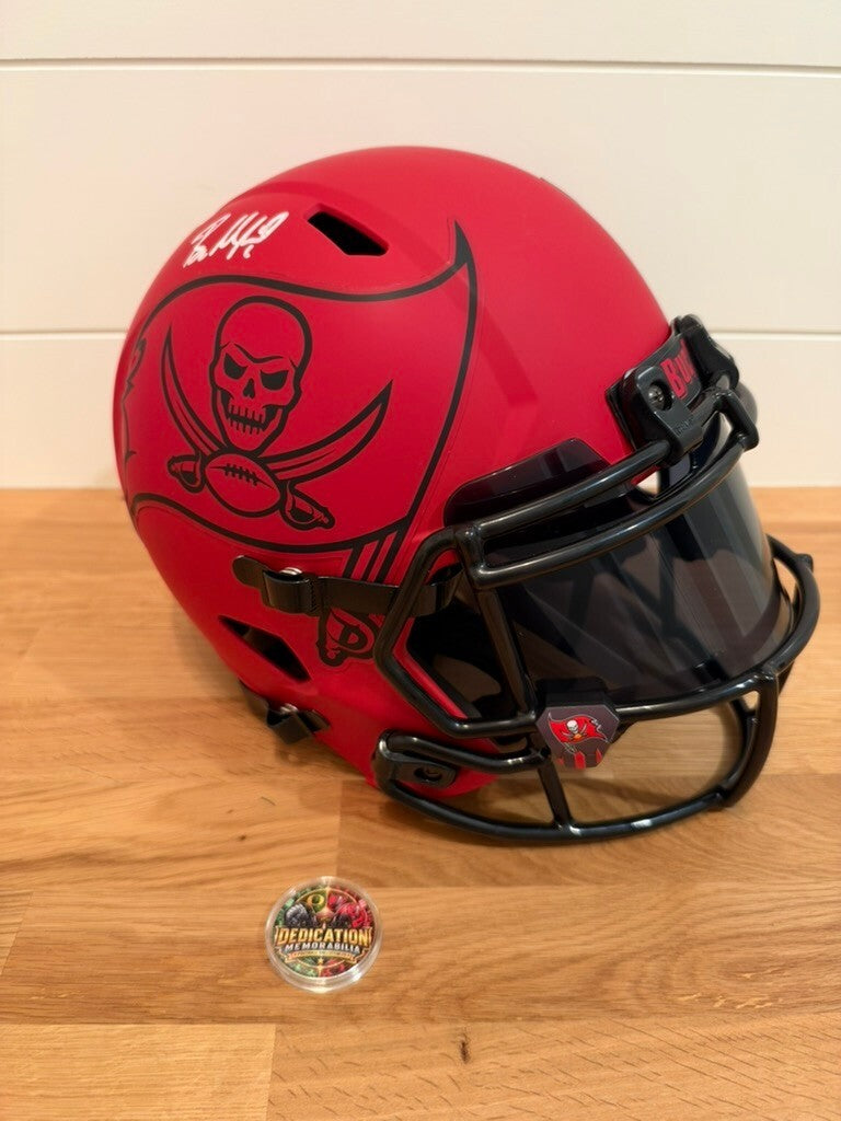 Baker Mayfield Signed Buccaneers Full Size Replica Helmet Red Visor Beckett