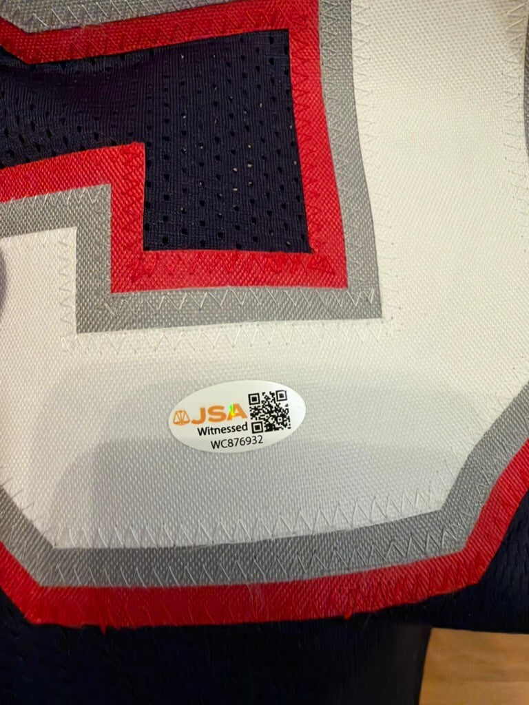 Mike Vrabel Signed New England Patriots #50 Navy Custom Jersey JSA Witnessed