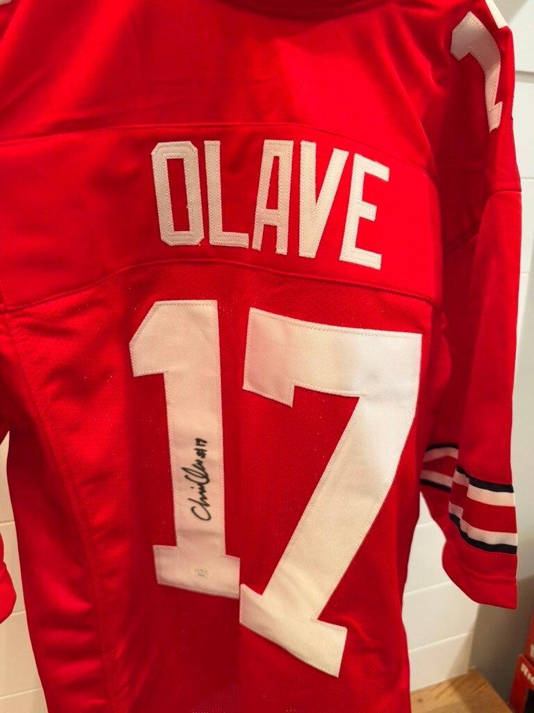 Chris Olave Signed Ohio State Buckeyes #17 Red Custom Jersey JSA Authenticated