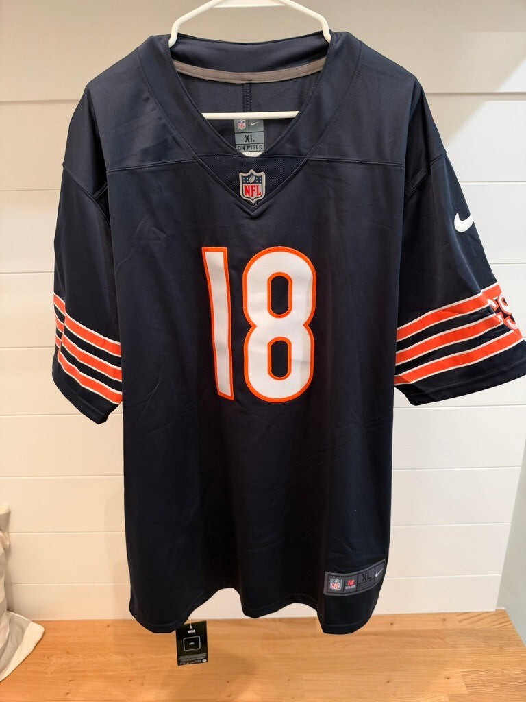 Caleb Williams Chicago Bears #18 Navy Blue Stitched Football Jersey Men's XL