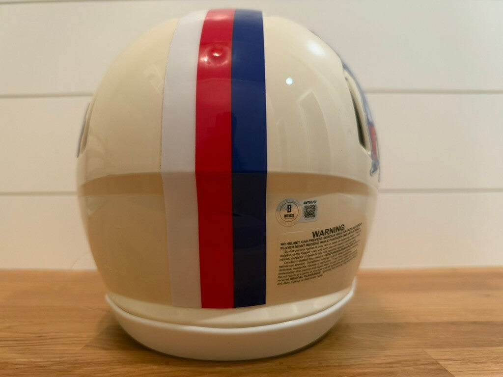 Christian Gonzalez Signed Patriots Retro Speed Authentic Helmet Beckett Visor