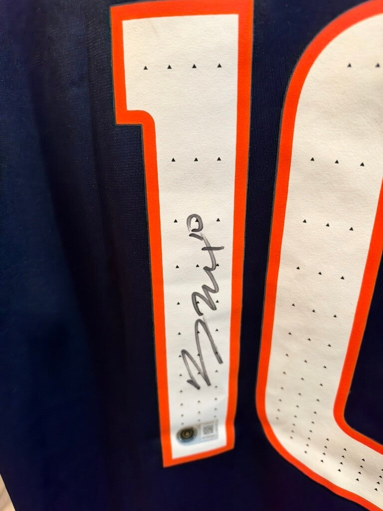 Bo Nix Signed Denver Broncos Nike Game Jersey Navy XL #10 Beckett Witnessed