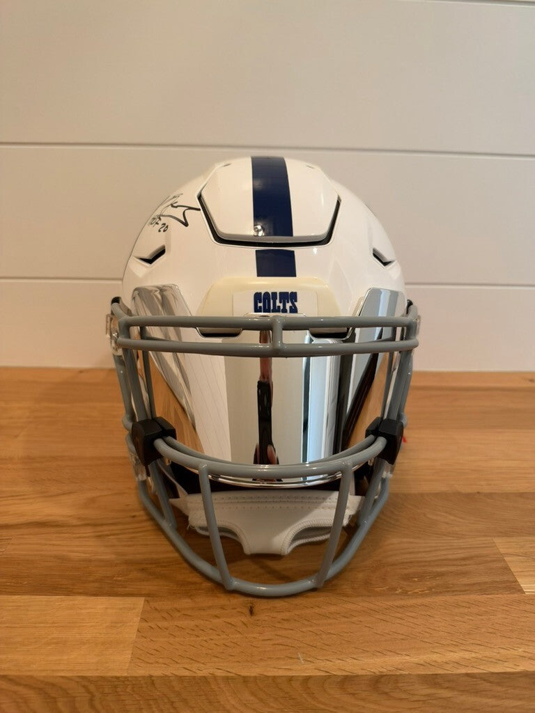 Edgerrin James signed Indianapolis Colts Riddell Speed-flex Helmet COA