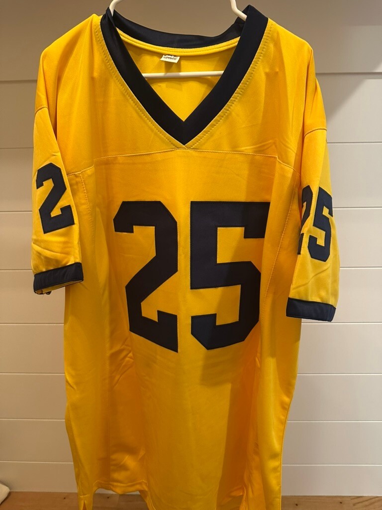 Hassan Haskins Signed Michigan Wolverines Maize Custom Jersey #25 JSA COA