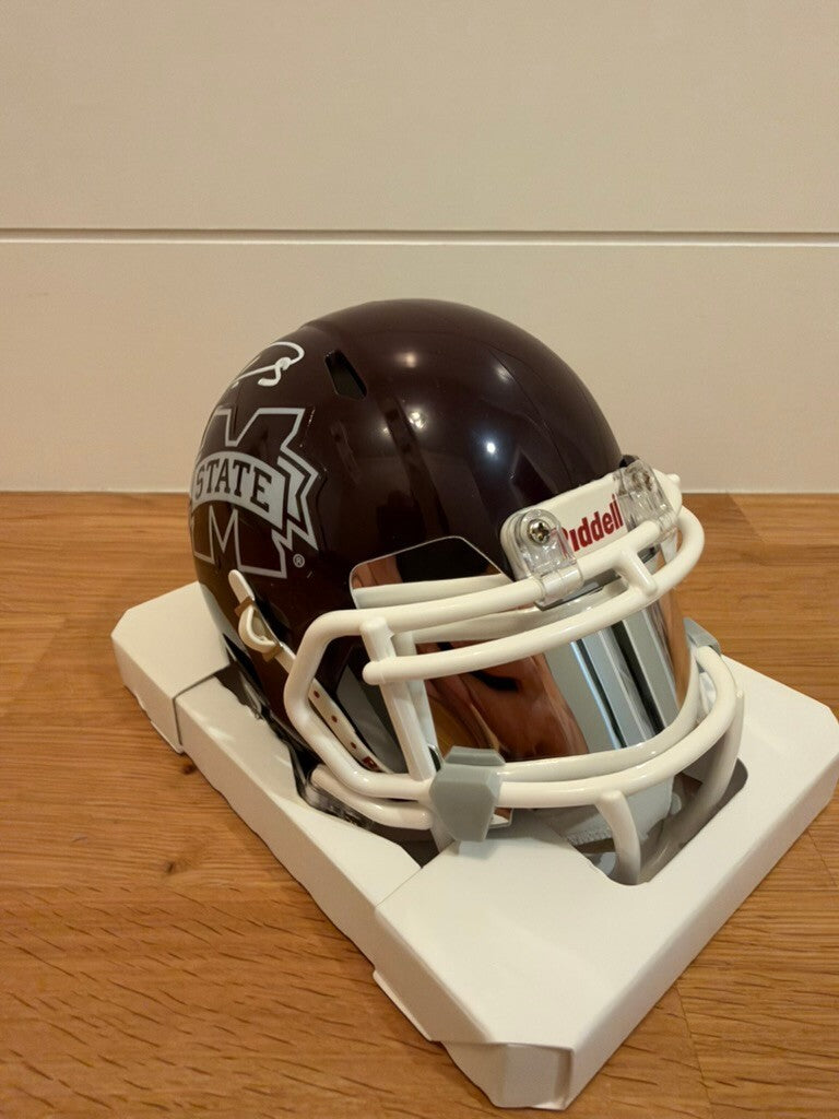 Darius Slay Signed Mississippi State Mini Helmet Beckett Custom Mirrored Visor