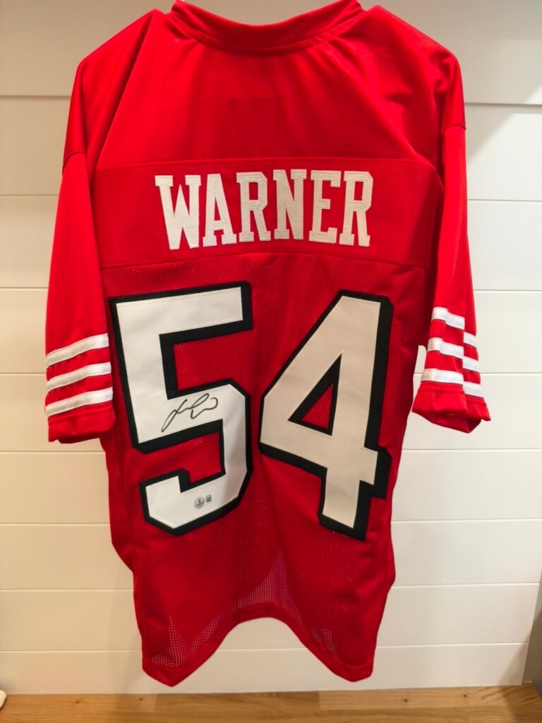 Fred Warner Signed San Francisco 49ers #54 Red Custom Jersey XL Beckett BAS
