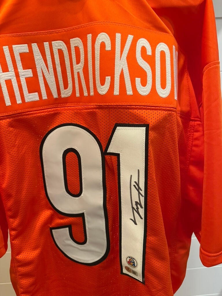 Trey Hendrickson Signed Bengals #91 Orange Custom Jersey Beckett BAS Auto