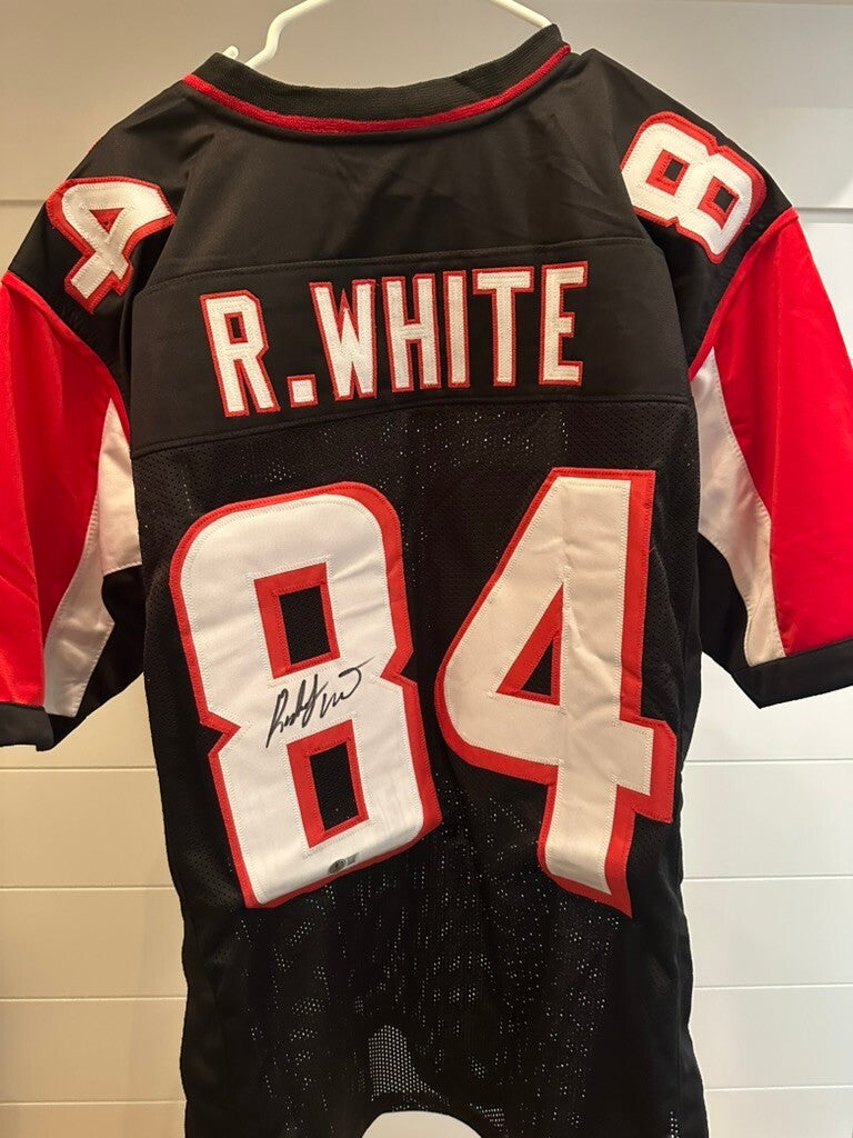 Roddy White Signed Atlanta Falcons #84 Black Jersey Beckett Witnessed BAS