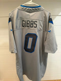 Jahmyr Gibbs Detroit Lions #0 Silver Rivalries Style Jersey Large Unsigned