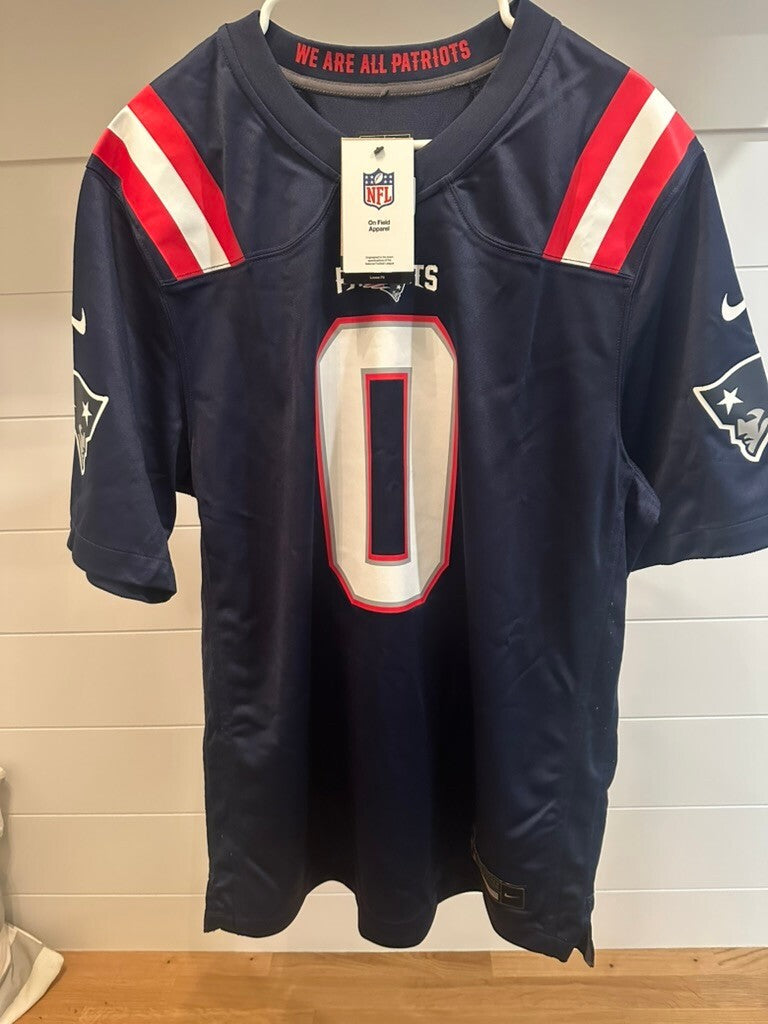Christian Gonzalez Signed Patriots Nike On-Field Jersey Beckett Witnessed