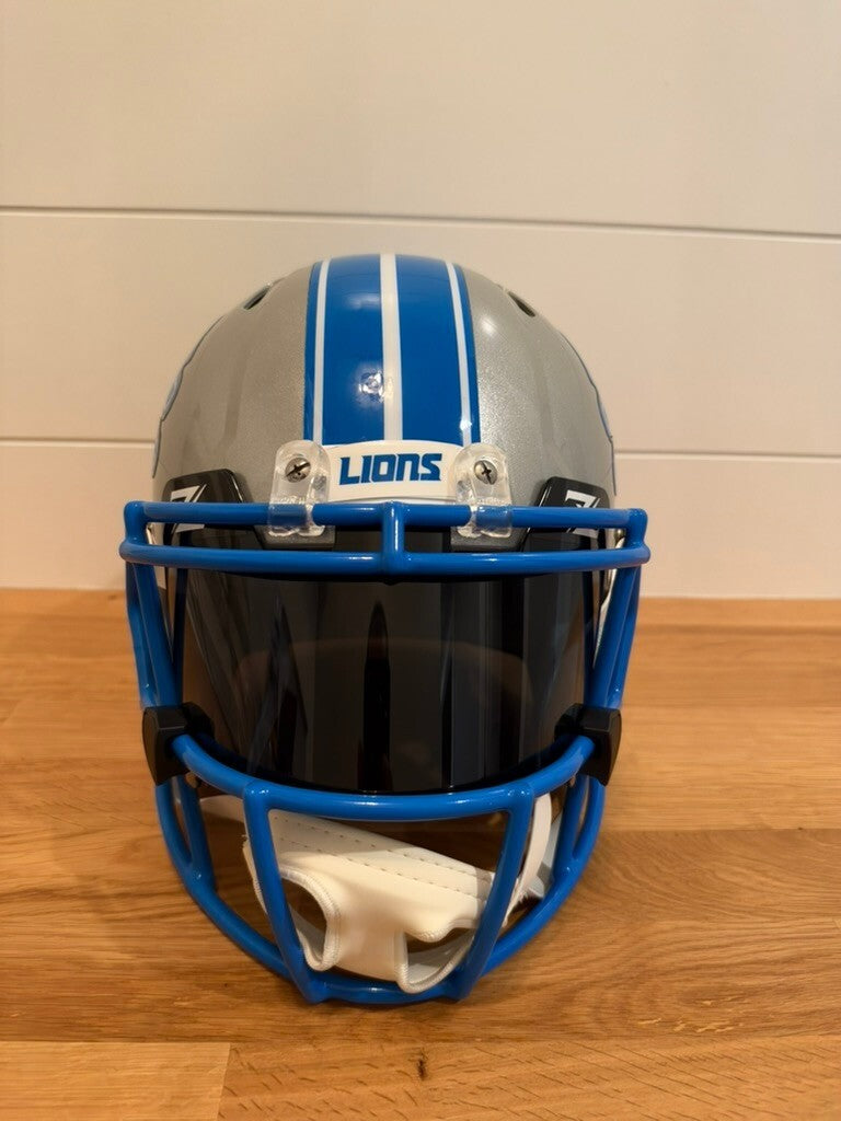 Amon-Ra St. Brown Signed Lions Speed Replica Helmet Sun God Visor Beckett