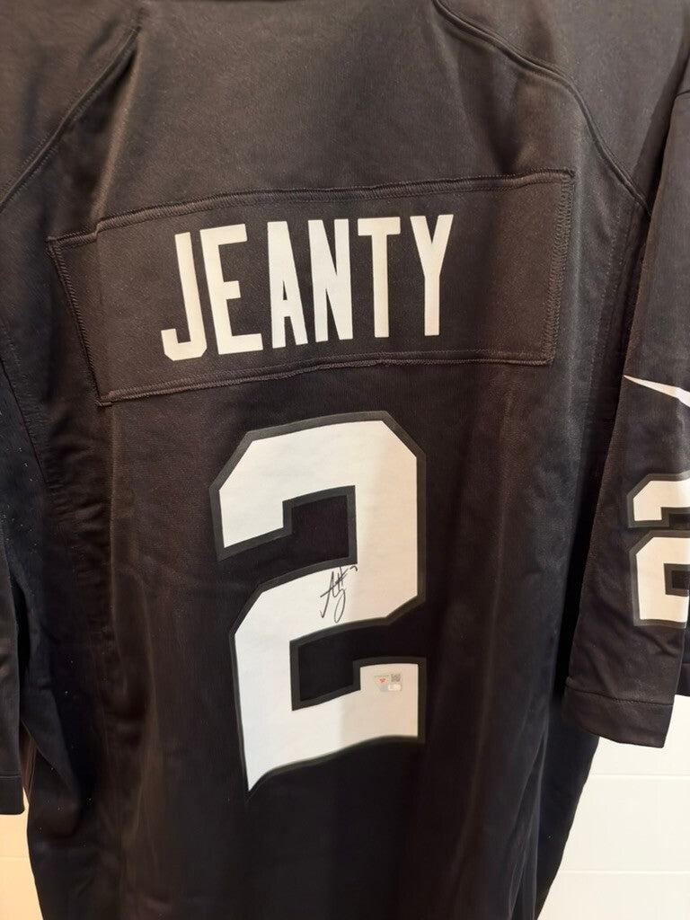 Ashton Jeanty Signed Raiders Nike Game Jersey XL Black Fanatics Authenticated