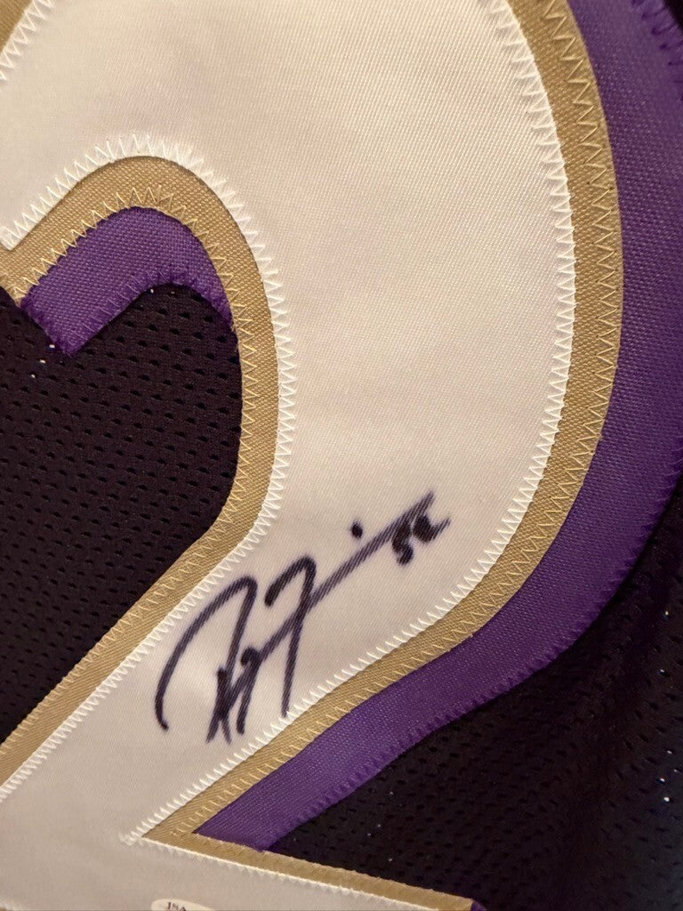 Ray Lewis Signed Baltimore Ravens Custom Jersey XL Black #52 JSA