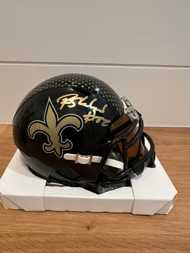 Rashid Shaheed Signed Saints ALT 22 Riddell Speed Mini Helmet #22 BAS