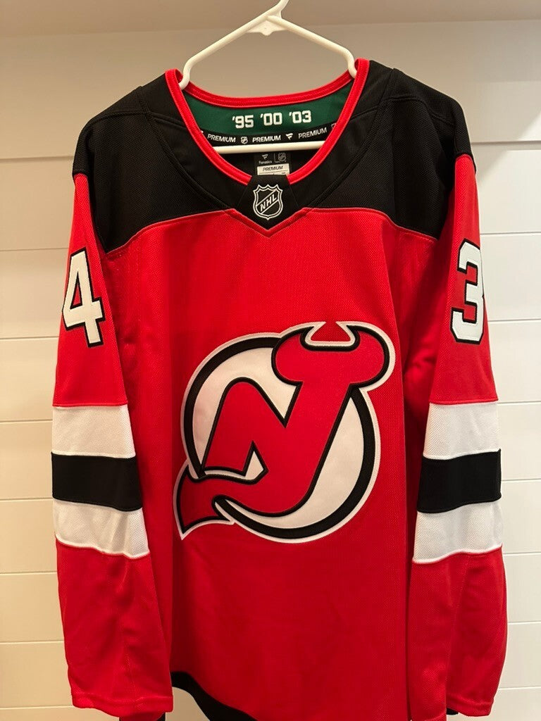 Luke Hughes Signed New Jersey Devils Fanatics Premium Jersey Fanatics Authentic