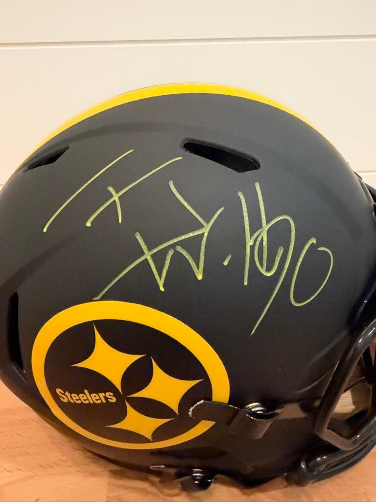 T.J. Watt Signed Steelers Eclipse Full Size Speed Helmet JSA With Visor