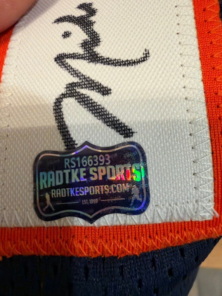 Mike Shanahan Signed Denver Broncos #1 Navy Custom Jersey Radtke Authenticated