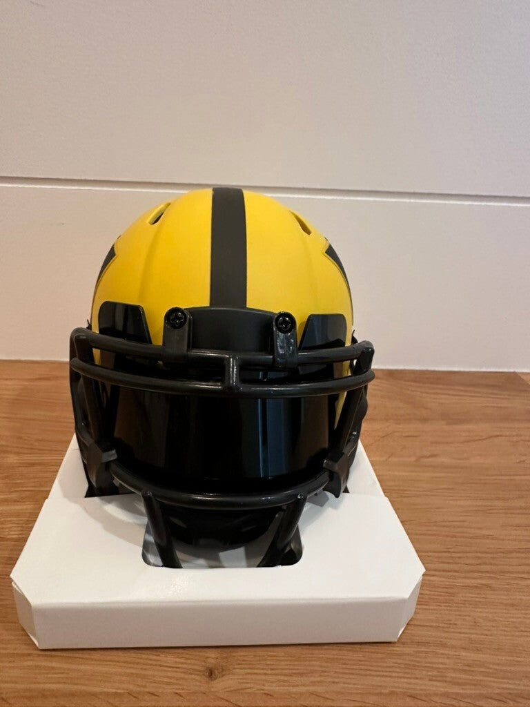 Mike Sainristil Signed Washington Commanders Rave Yellow Speed Mini Helmet BAS