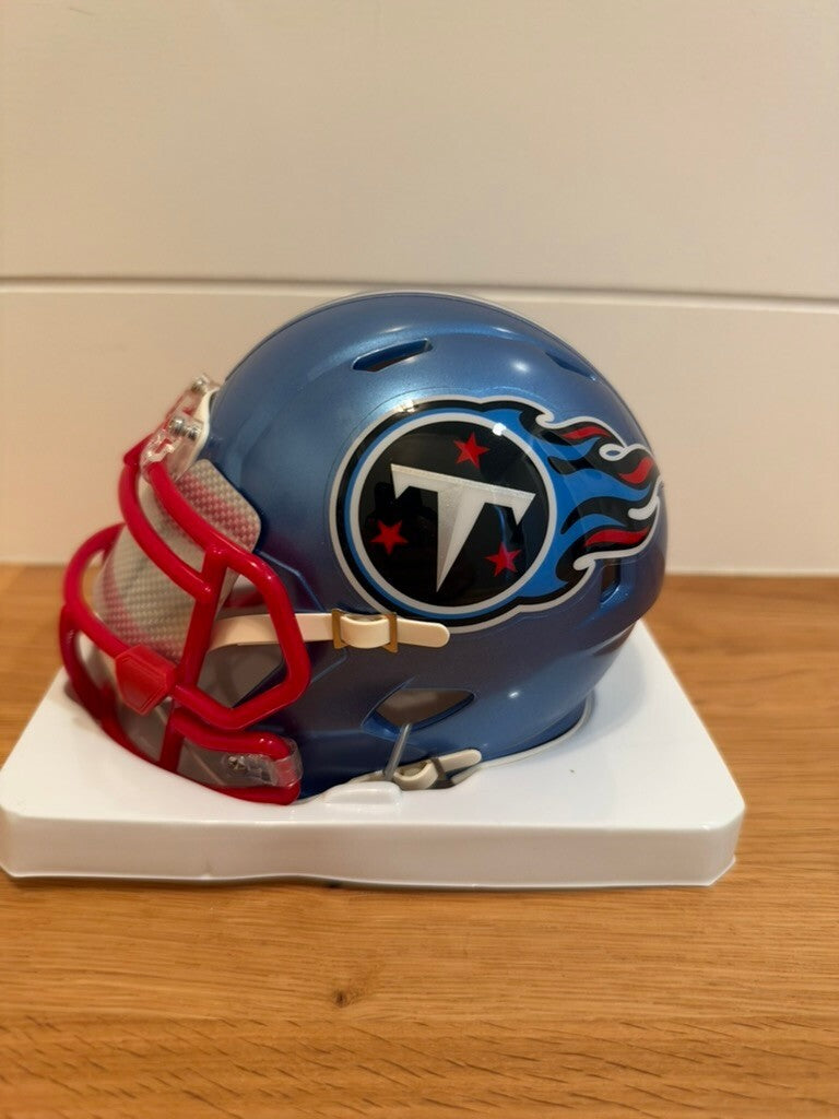 Ryan Tannehill Signed Titans Flash Speed Mini Helmet Beckett COA Custom Visor