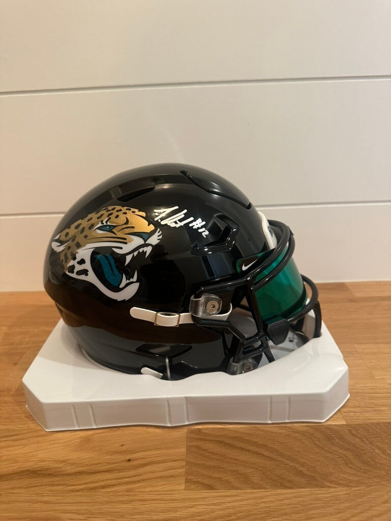 Travis Hunter Signed Jaguars SpeedFlex MIDI Helmet Beckett Teal Visor