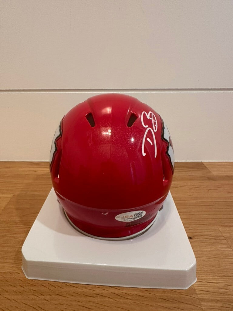 Dwayne Bowe Signed Chiefs Mini Helmet Chiefs HOF 24 JSA Custom Visor