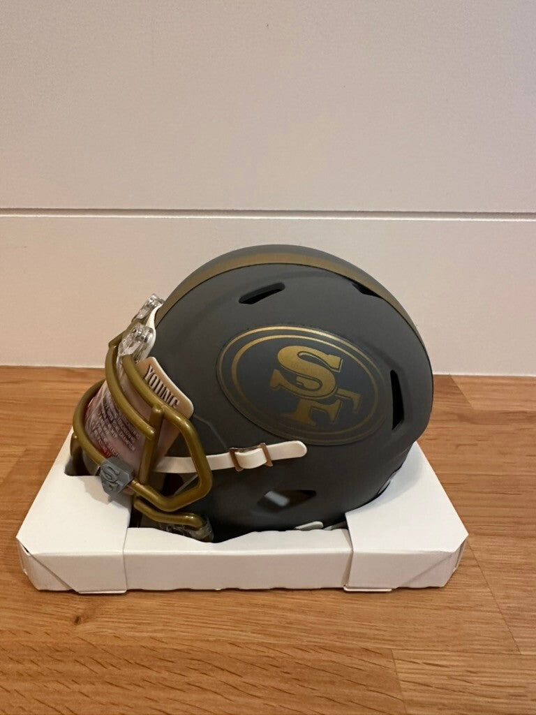 Steve Young Signed 49ers Slate Mini Helmet Fanatics Custom Visor