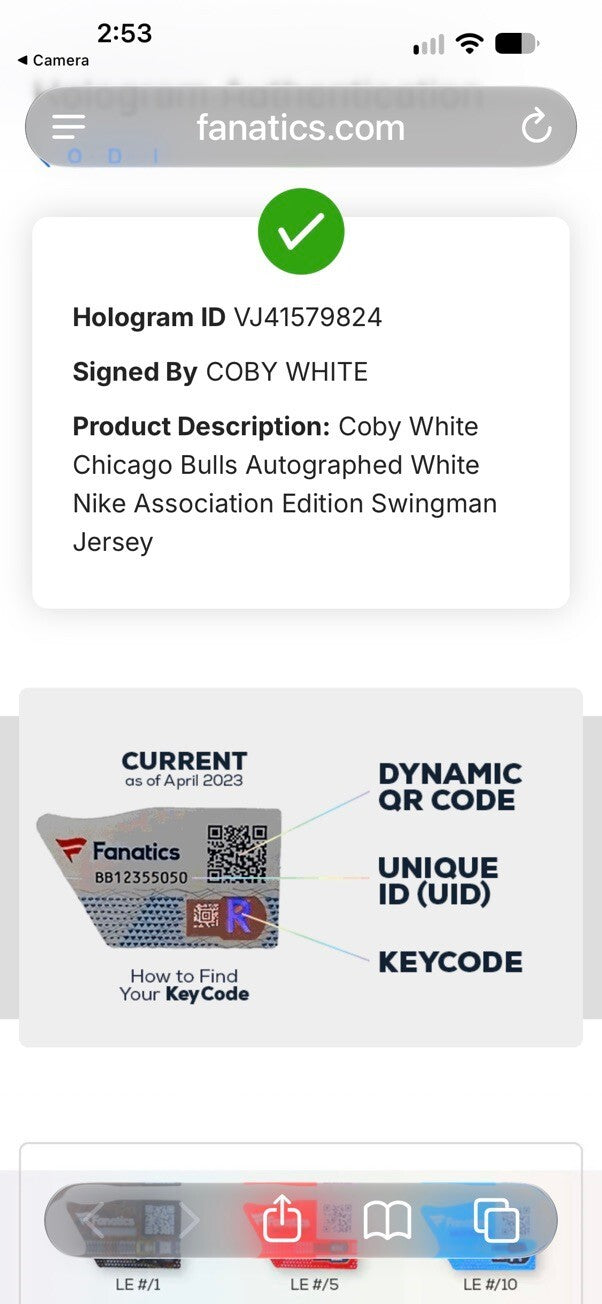 Coby White Signed Bulls Nike Swingman Jersey White XL 52 Fanatics Authenticated
