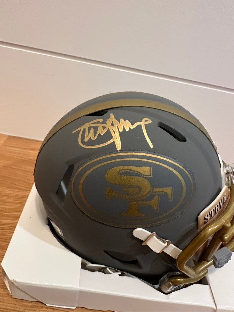 Steve Young Signed 49ers Slate Mini Helmet Fanatics Custom Visor