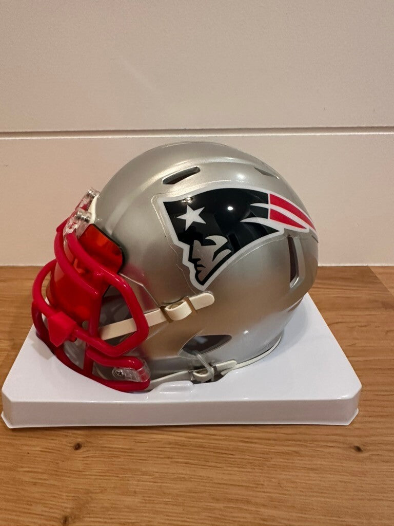 Tedy Bruschi Signed Patriots Speed Mini Helmet #54 Beckett Witnessed