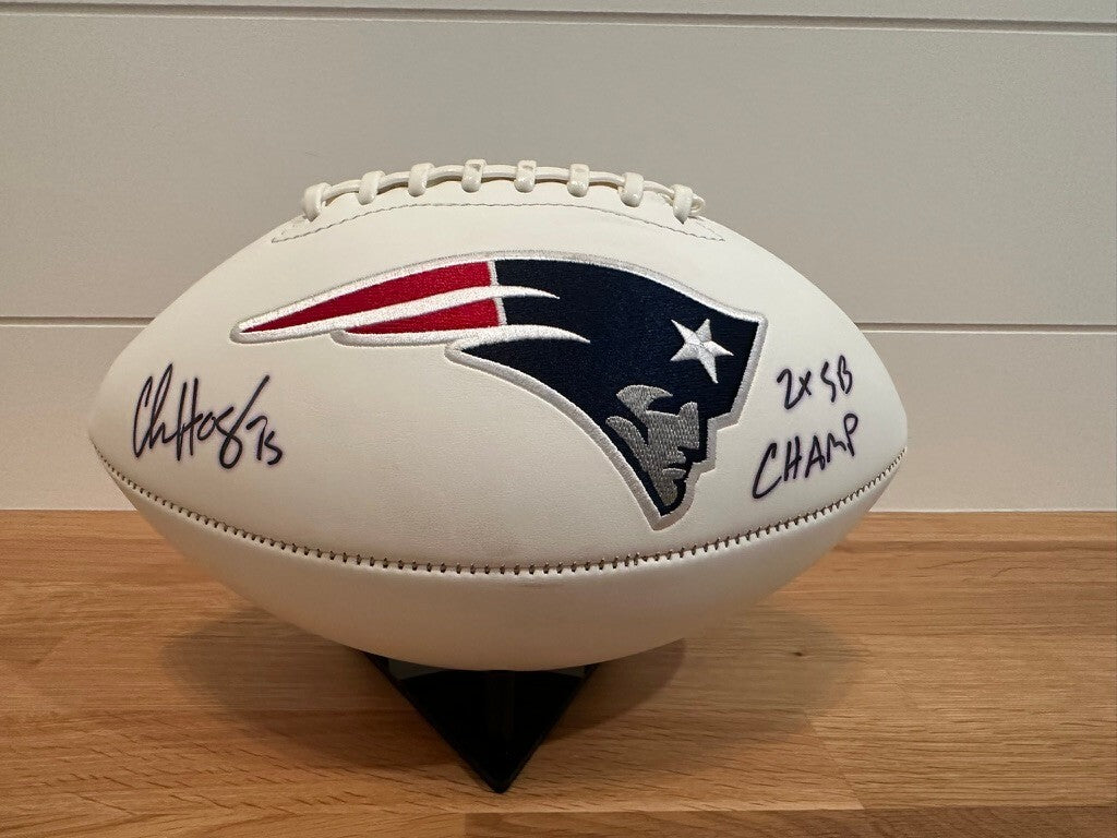 Chris Hogan Signed Patriots Logo Football 2X SB Champ JSA Witnessed COA