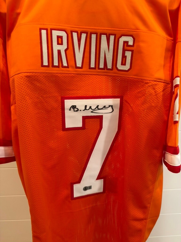 Bucky Irving Signed Tampa Bay Buccaneers #7 Orange Jersey Beckett Witnessed