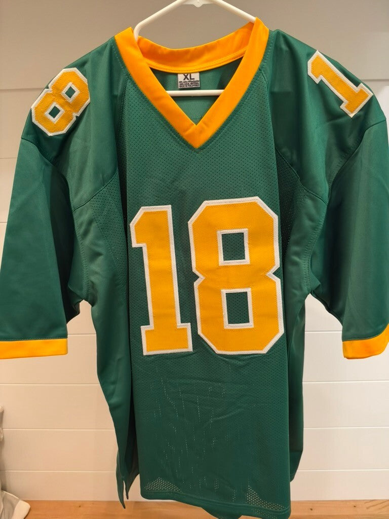 Kenyon Sadiq Signed Oregon Ducks #18 Green Custom Jersey XL JSA Signature Debut
