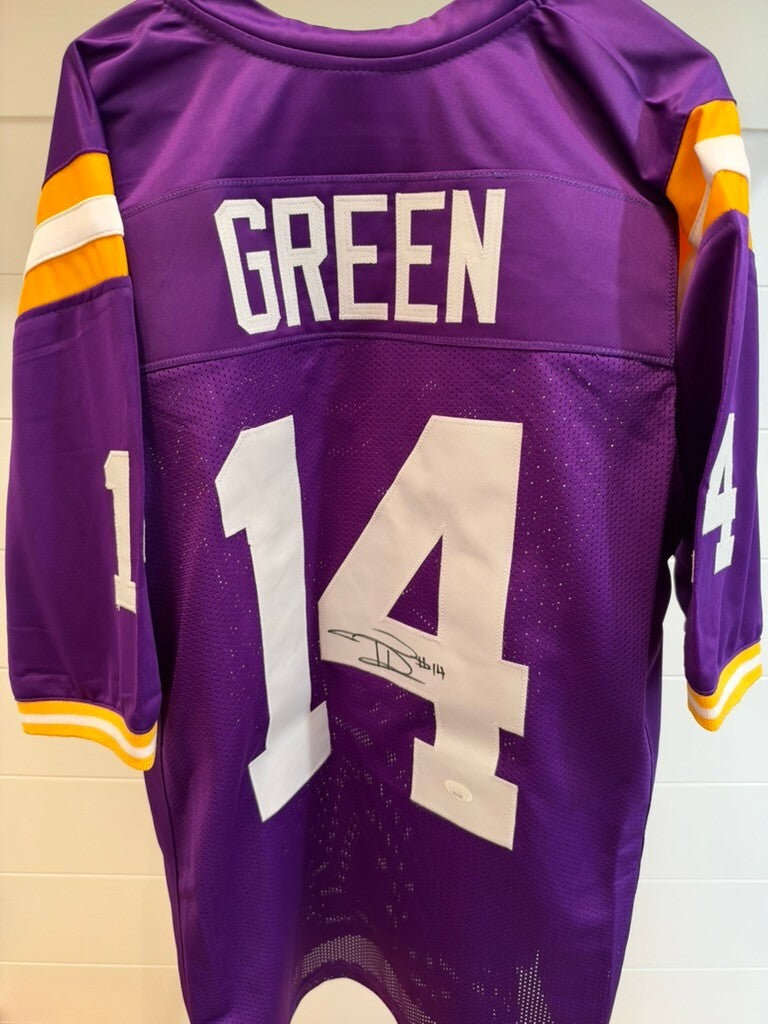 Trey'Dez Green Signed LSU Tigers Purple Custom Jersey #14 XL JSA COA