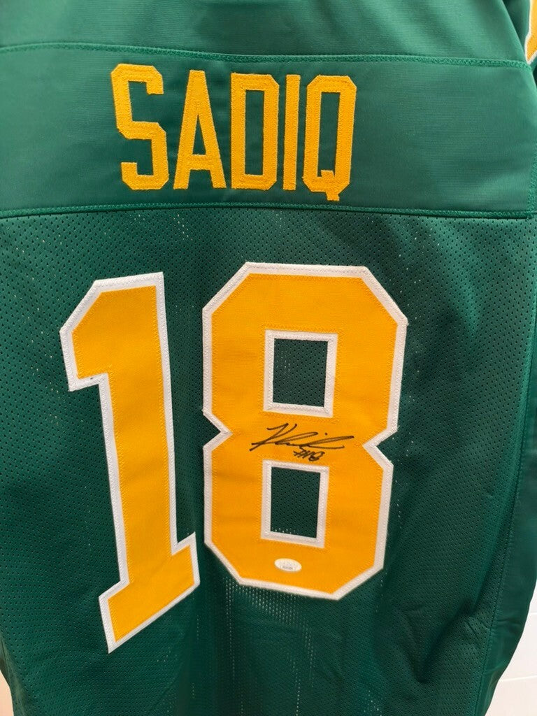 Kenyon Sadiq Signed Oregon Ducks #18 Green Custom Jersey XL JSA COA