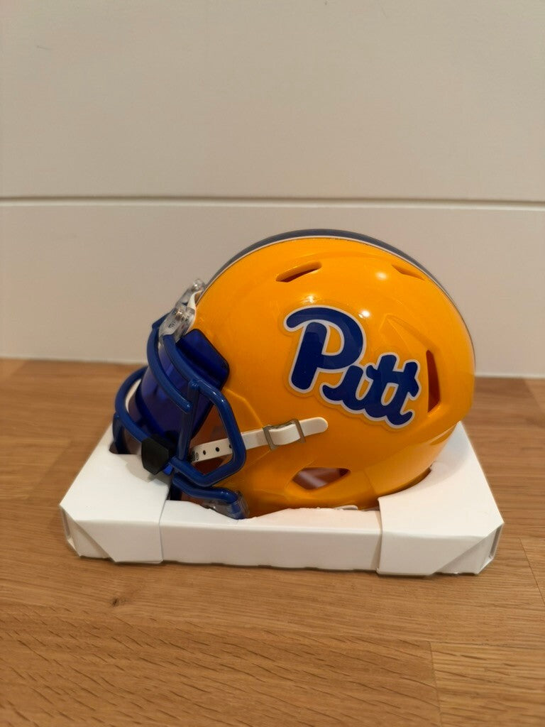 Tony Dorsett Signed Pitt Mini Helmet 76 Heisman Blue Visor Beckett