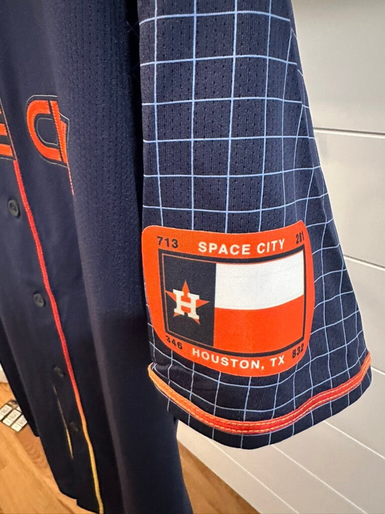 Nike Houston Space City Baseball Jersey Navy Blue Size XL